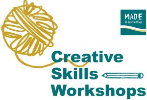 Creative Skills Workshops - logo with ball of hand-drawn wool and pencil