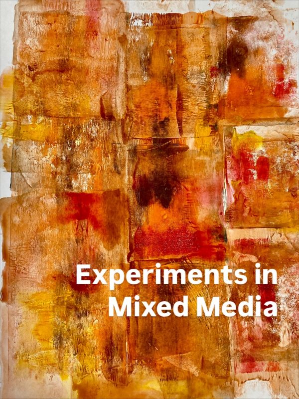 Print created by student for Mixed Media, in oranges and reds